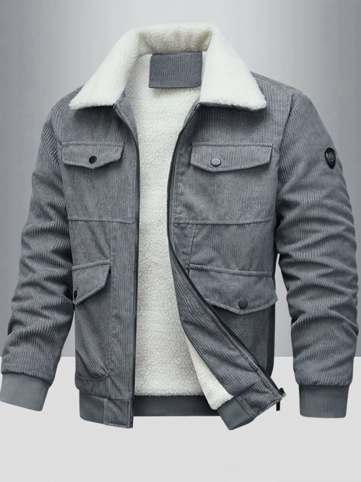 Men's Full Size Corduroy Sherpa Lined Winter Jacket Plus Size | STAHlin RADIANCE