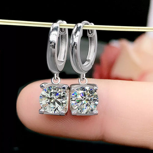 1 Carat Moissanite 925 Sterling Silver Drop Earrings | STAHlin RADIANCE