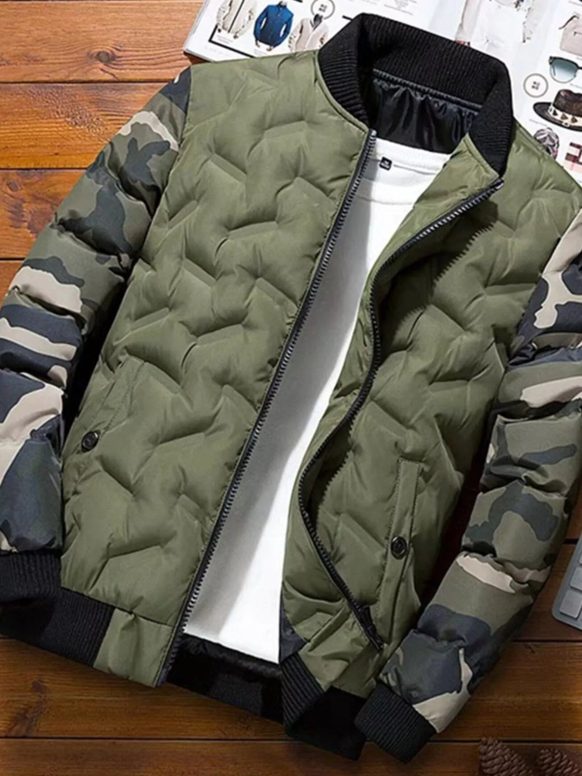 Men's Full Size Camouflage Padded Bomber Jacket Plus Size | STAHlin RADIANCE