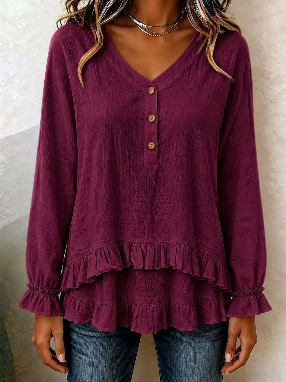 The Ruffled Button Blouse | STAHlin RADIANCE