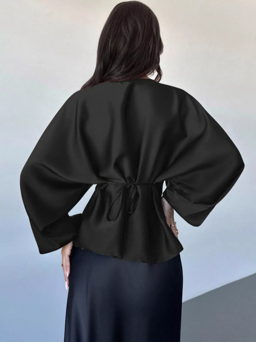 Back Tie Long Sleeve Blouse | STAHlin RADIANCE
