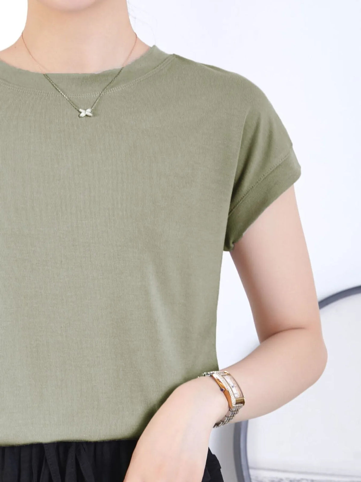 Plus Size Round Neck Short Sleeve T-Shirt | STAHlin RADIANCE