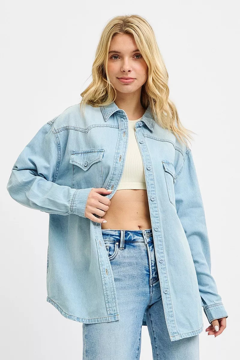 RISEN Western Yoke Style Relaxed Fit Denim Shirts | STAHlin RADIANCE