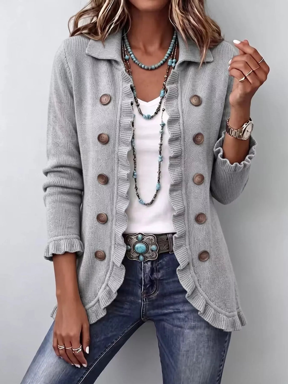 The Eloise Ruffle Cardigan | STAHlin RADIANCE