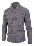 Men's Plus Size Shawl Collar Cable Knit Sweater | STAHlin RADIANCE