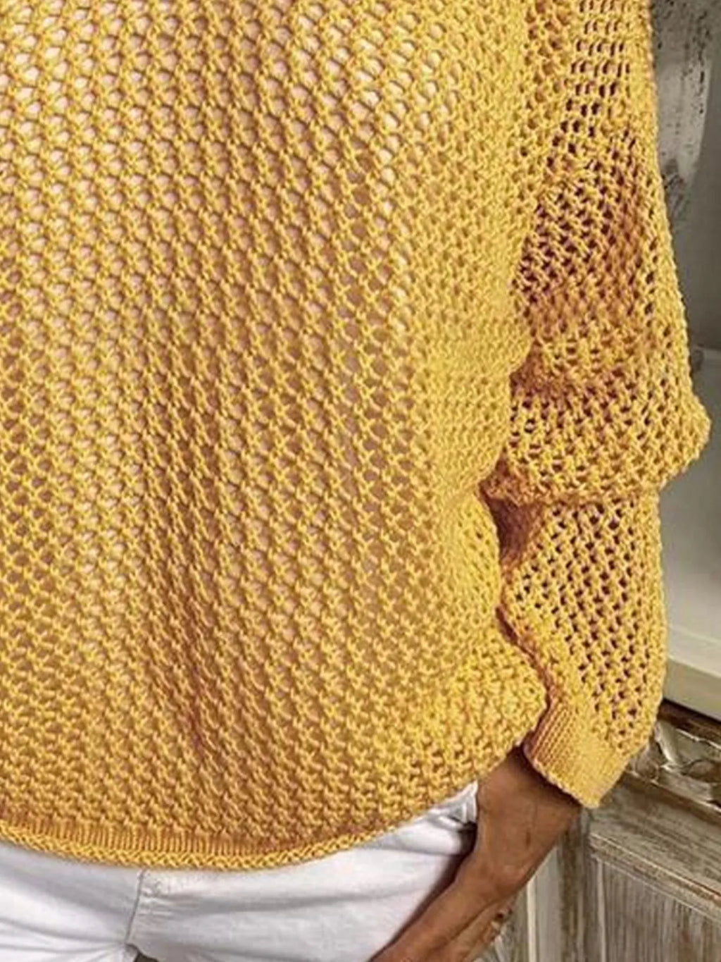 Openwork Long Sleeve Hooded Knit Cover Up | STAHlin RADIANCE