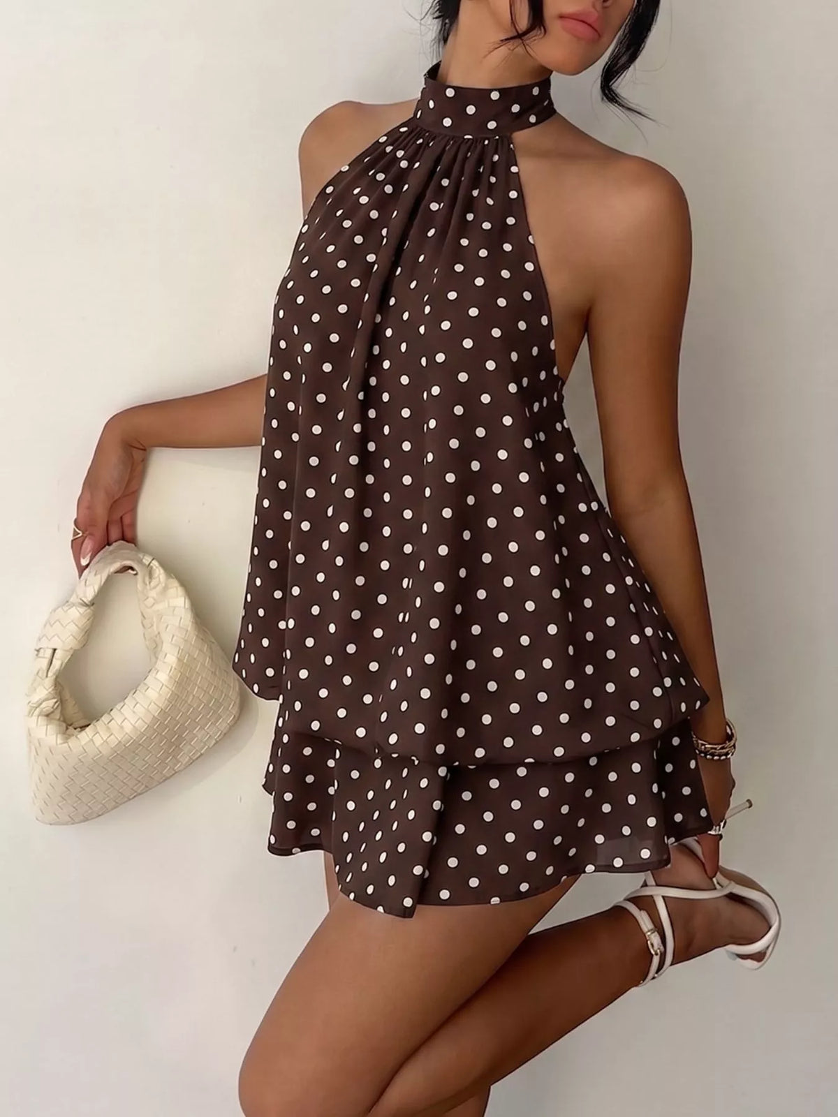 Polka Dot Halter Neck Mini Dress | STAHlin RADIANCE