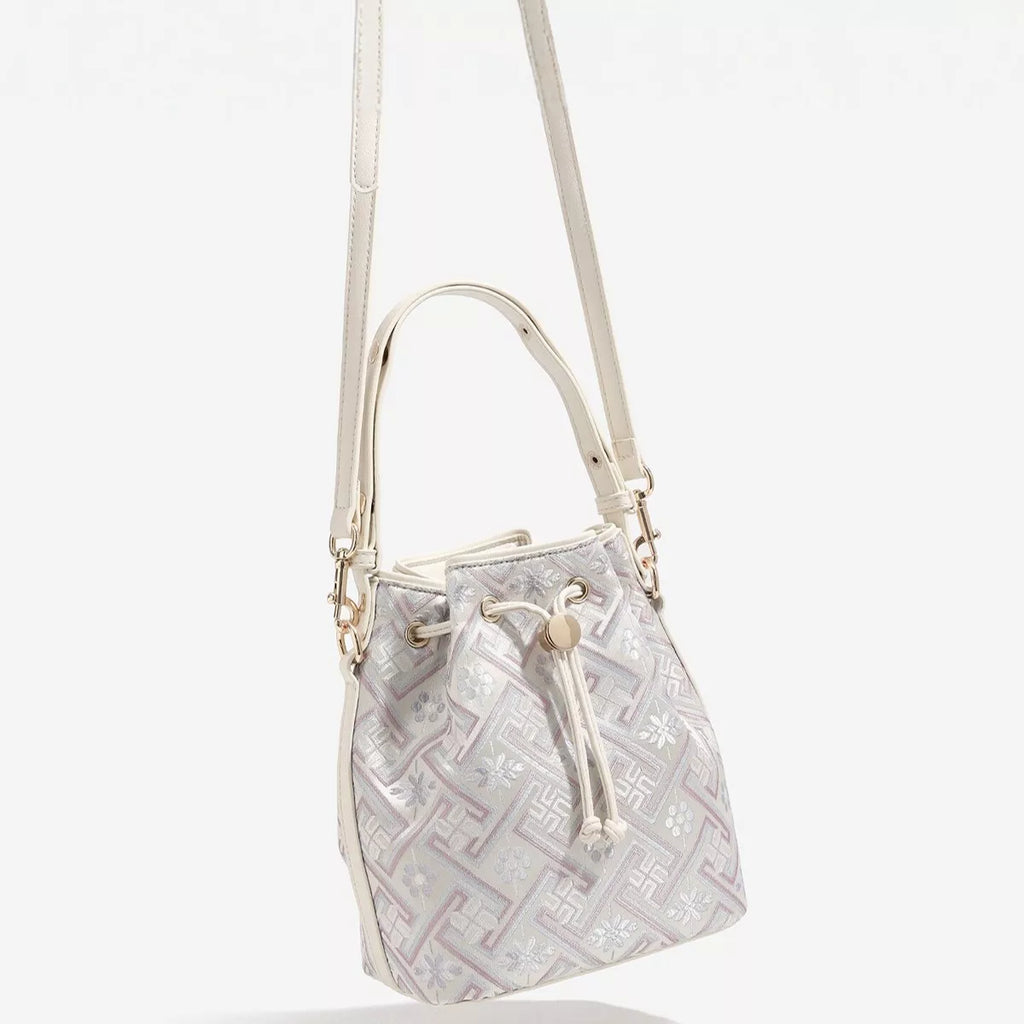 Geometric Pattern Drawstring Crossbody Bucket Bag | STAHlin RADIANCE