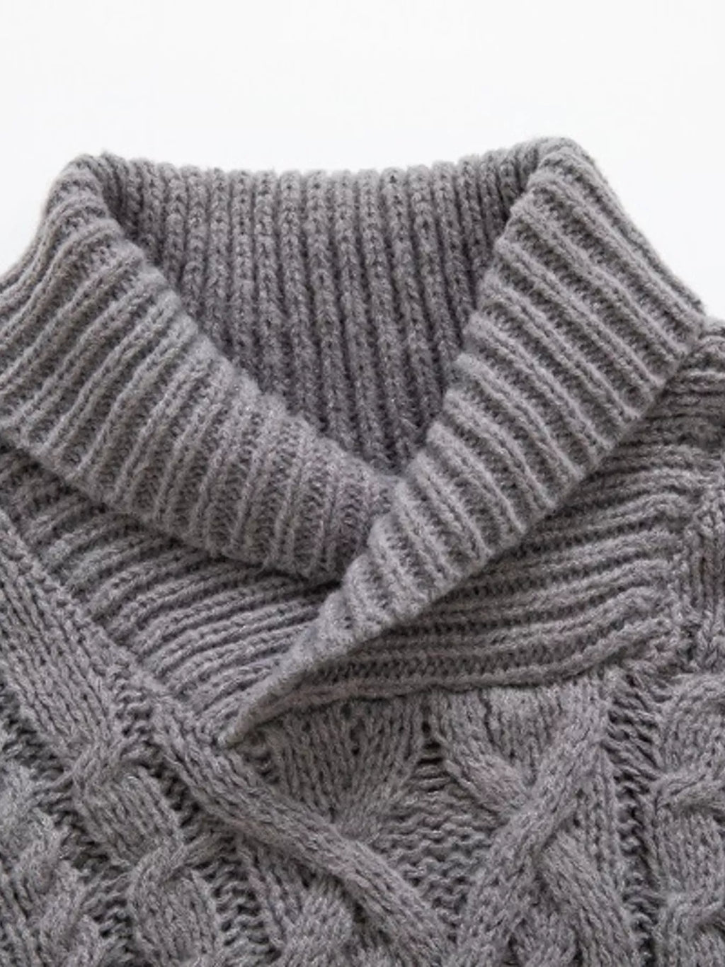 Men's Plus Size Shawl Collar Cable Knit Sweater | STAHlin RADIANCE