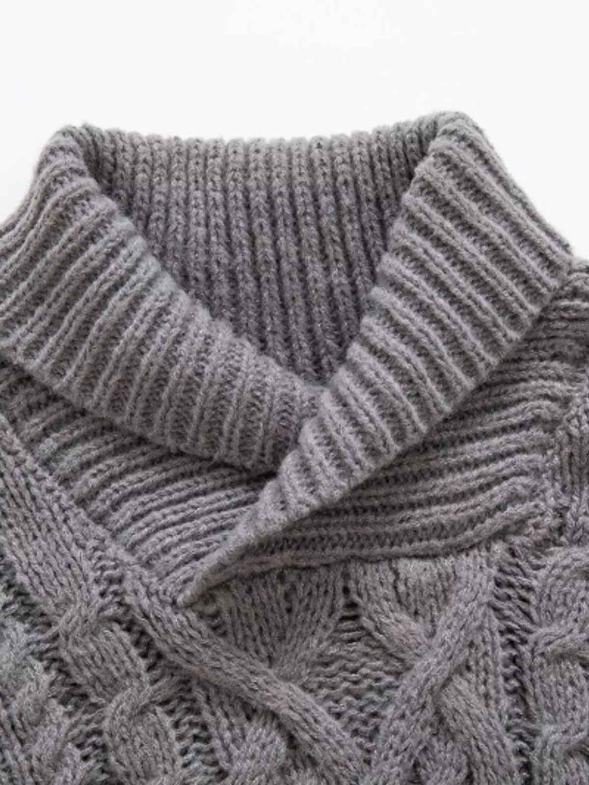 Men's Plus Size Shawl Collar Cable Knit Sweater | STAHlin RADIANCE