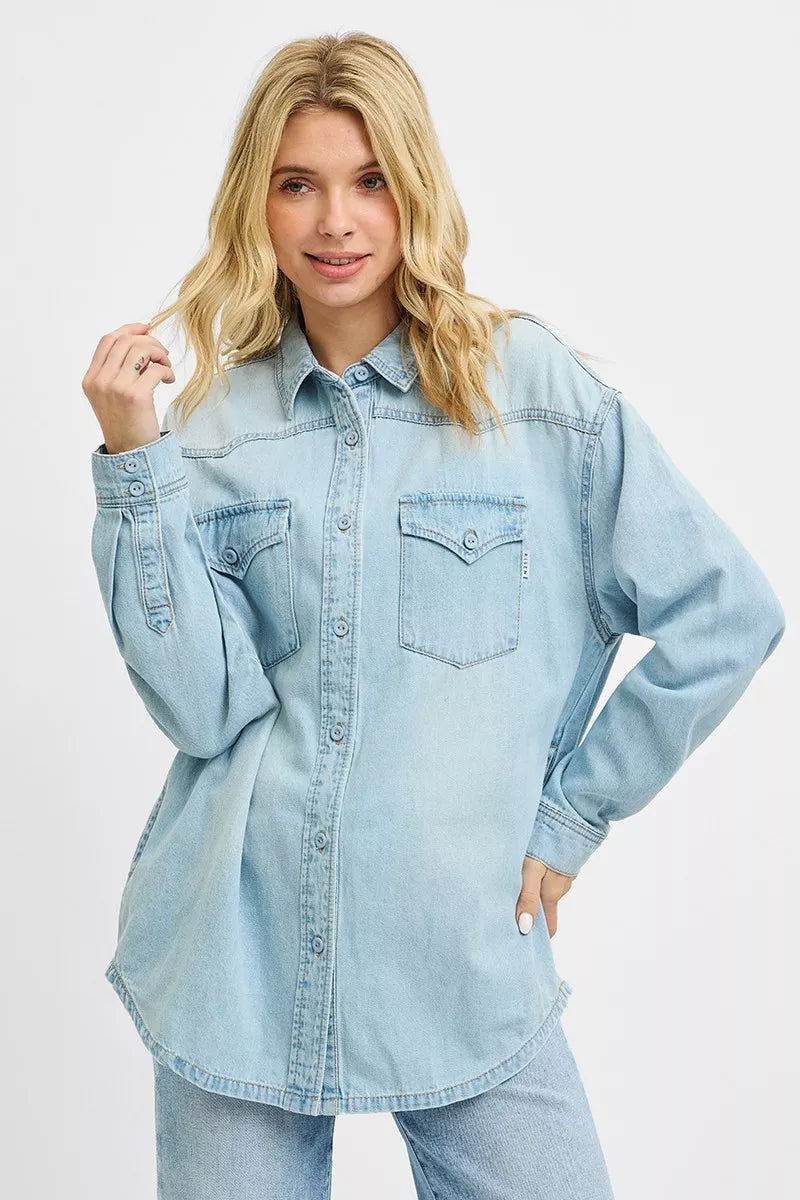 RISEN Western Yoke Style Relaxed Fit Denim Shirts | STAHlin RADIANCE