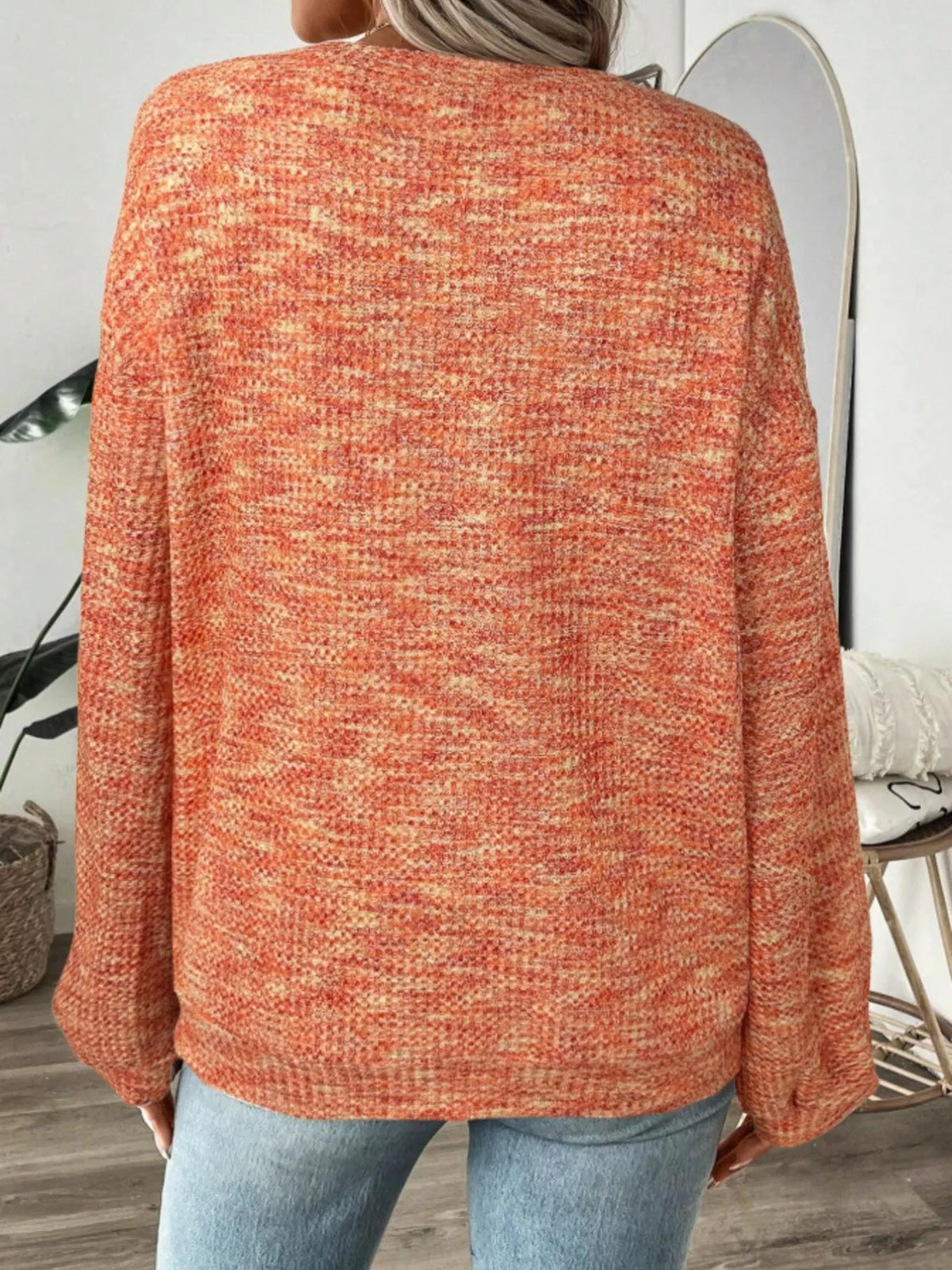 Space-Dyed Long Sleeve Waffle-Knit Top | STAHlin RADIANCE