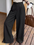 High-Waisted Wide-Leg Lace-Trimmed Pants | STAHlin RADIANCE