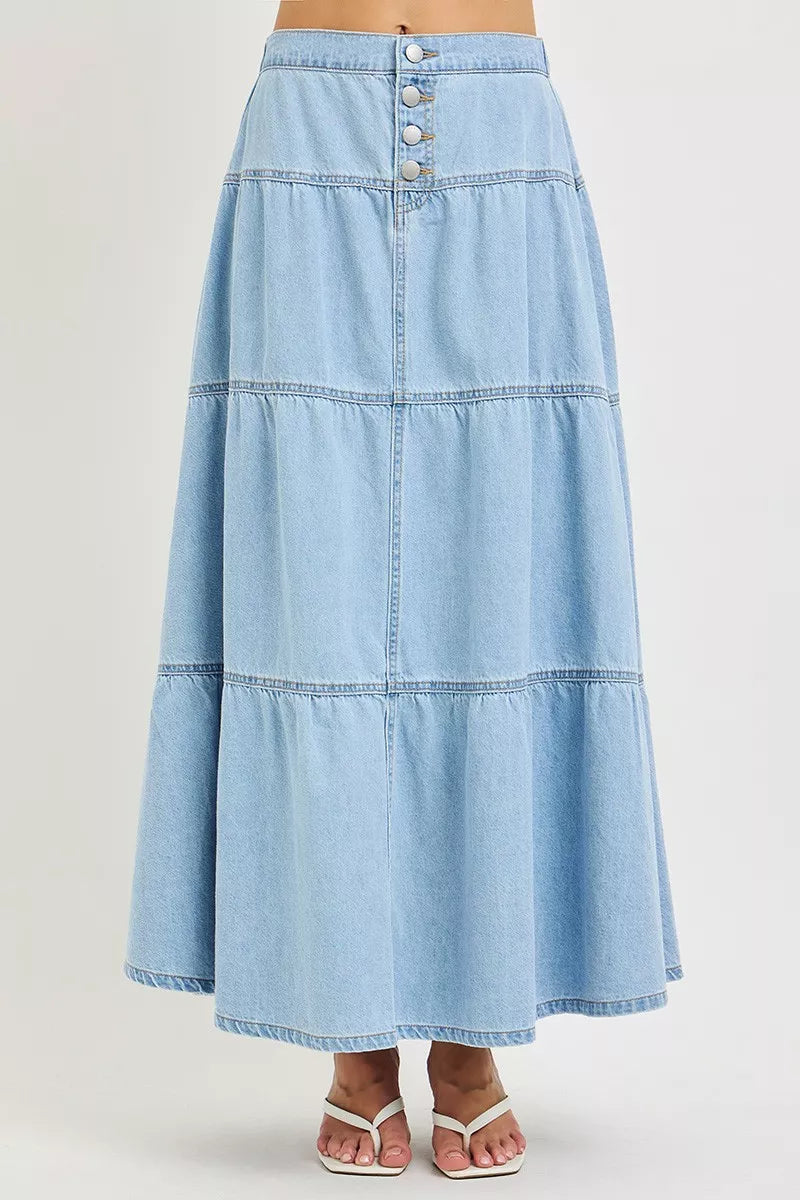 RISEN High Rise Ruffle Long Skirts | STAHlin RADIANCE