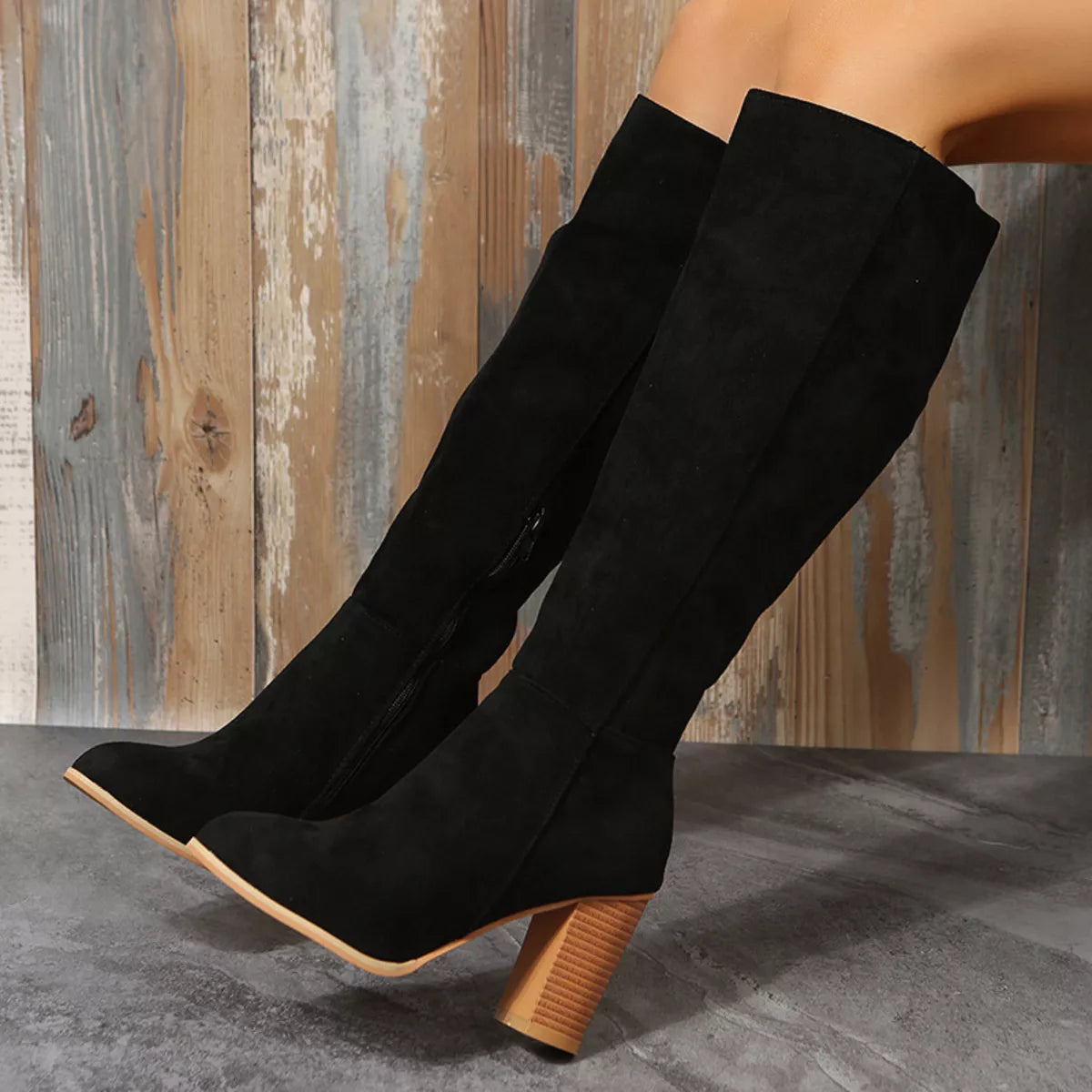 Point Toe Block Heels Boots | STAHlin RADIANCE