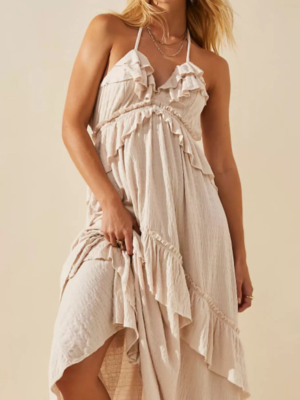 Ruffled Halter Neck Maxi Dress | STAHlin RADIANCE