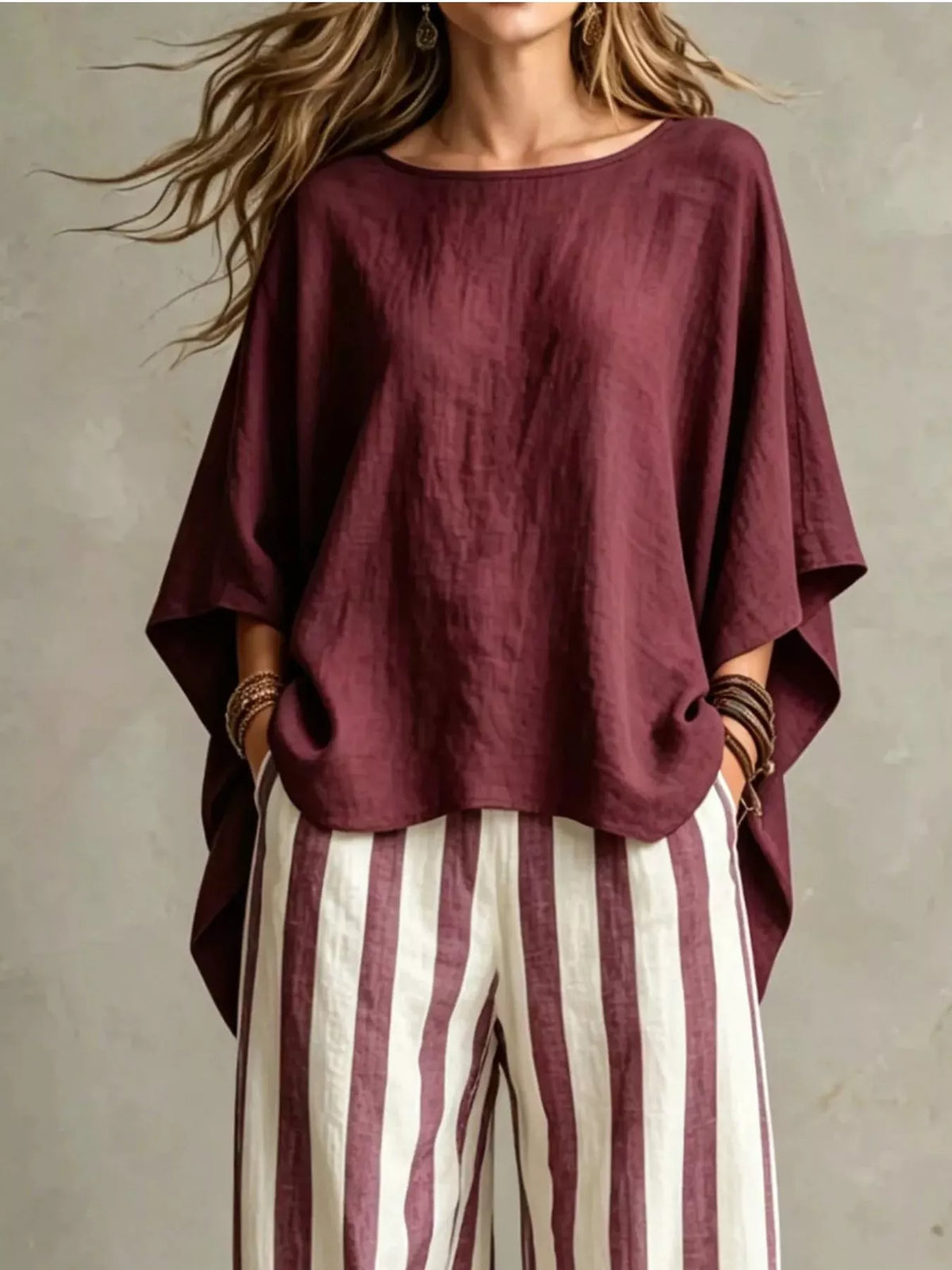 Full Size Solid Color Top and Pants Set Plus Size | STAHlin RADIANCE