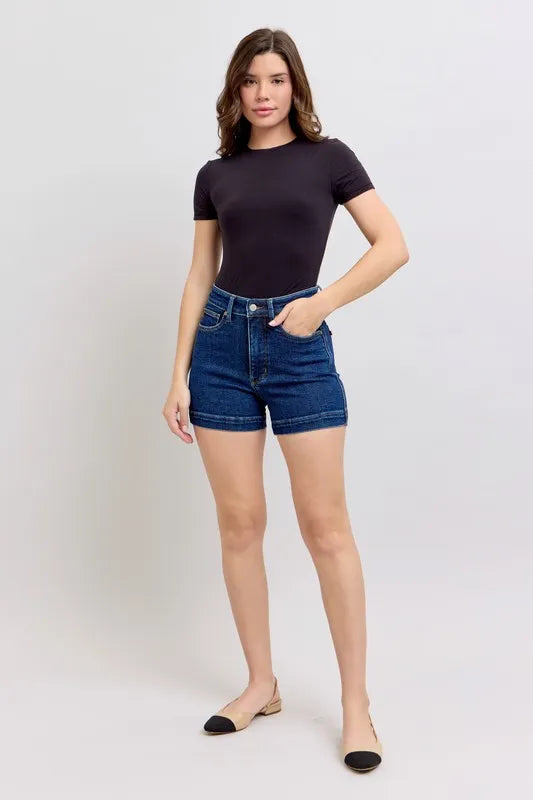 Judy Blue Full Size High Waist Tummy Control Denim Shorts Plus Size | STAHlin RADIANCE