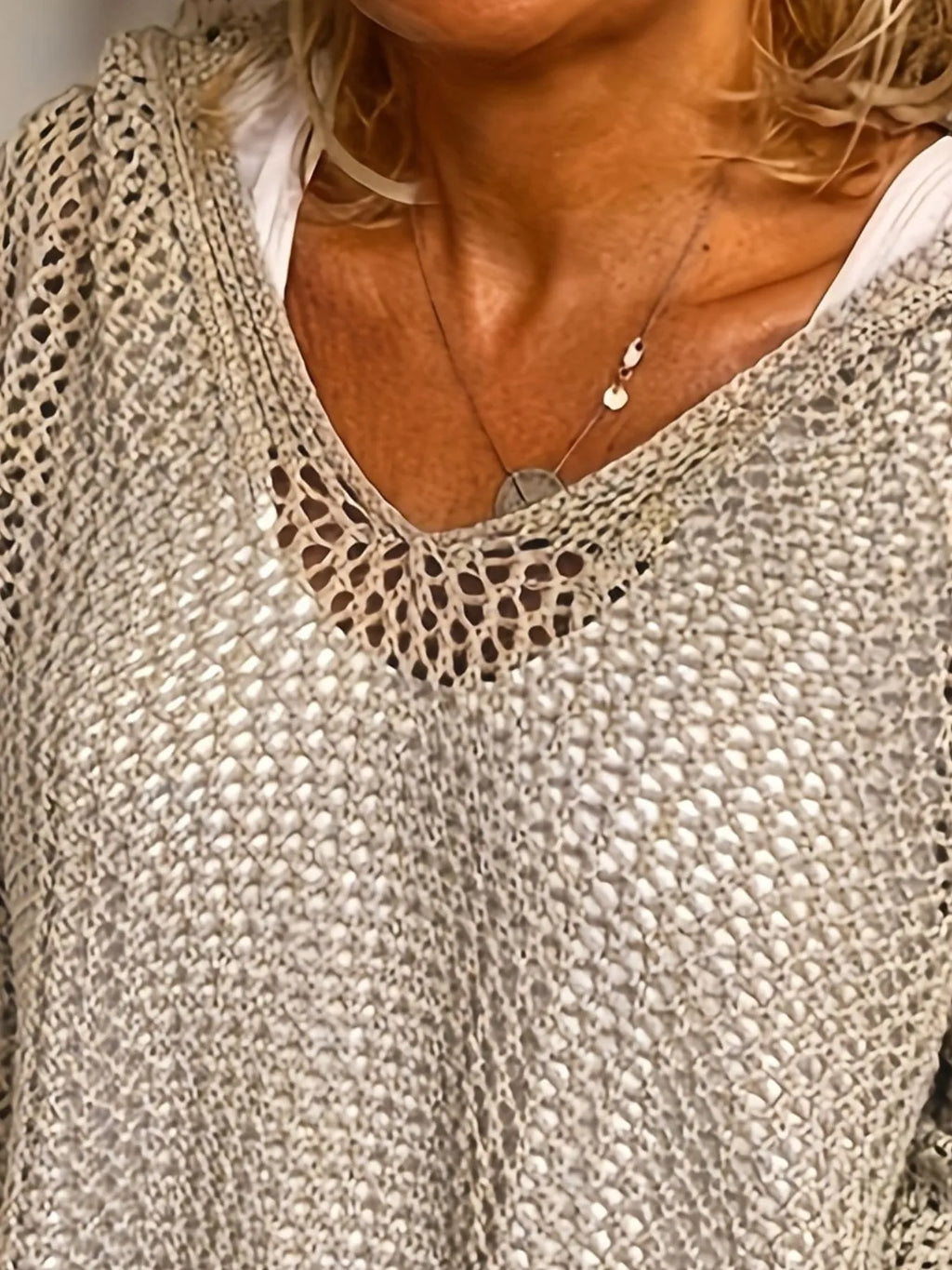 Openwork Long Sleeve Hooded Knit Cover Up | STAHlin RADIANCE