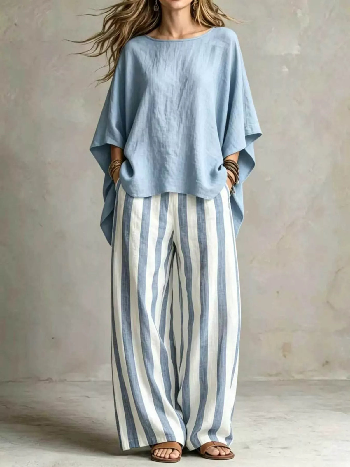 Full Size Solid Color Top and Pants Set Plus Size | STAHlin RADIANCE