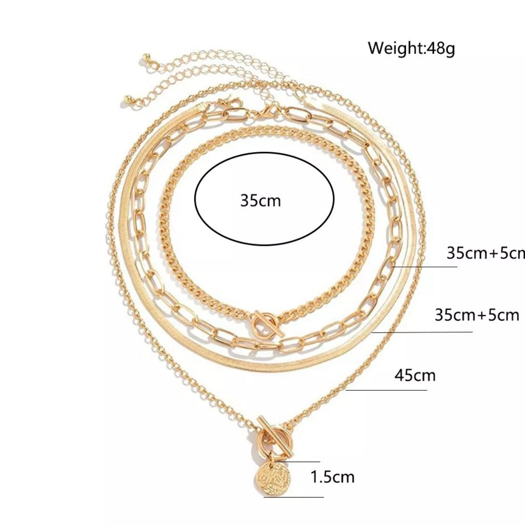 4-Piece Layered Coin Pendant Necklace | STAHlin RADIANCE