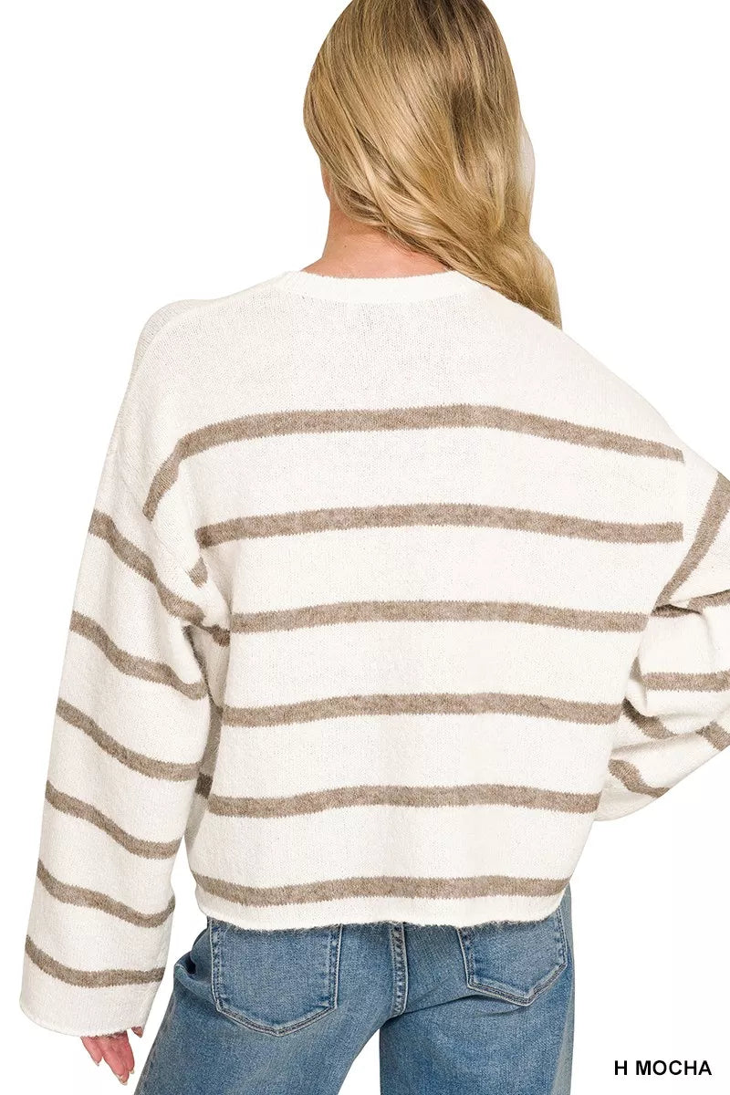 Zenana Wool Blend Striped Sweater | STAHlin RADIANCE