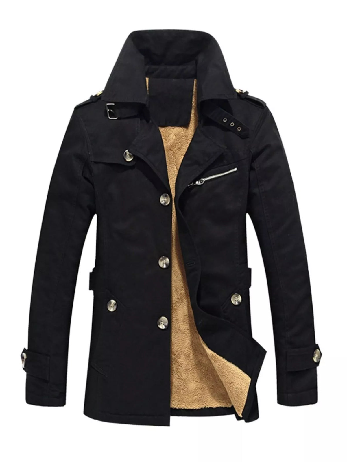 Men's Plus Size Button Up Long Sleeve Coat | STAHlin RADIANCE