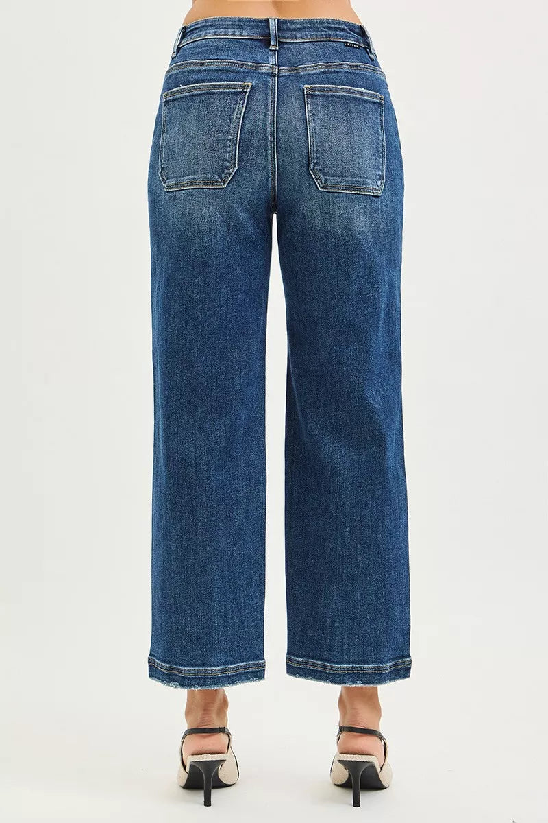 RISEN Slouchy Cropped Baggy Jeans with Front Patch Pocket | STAHlin RADIANCE