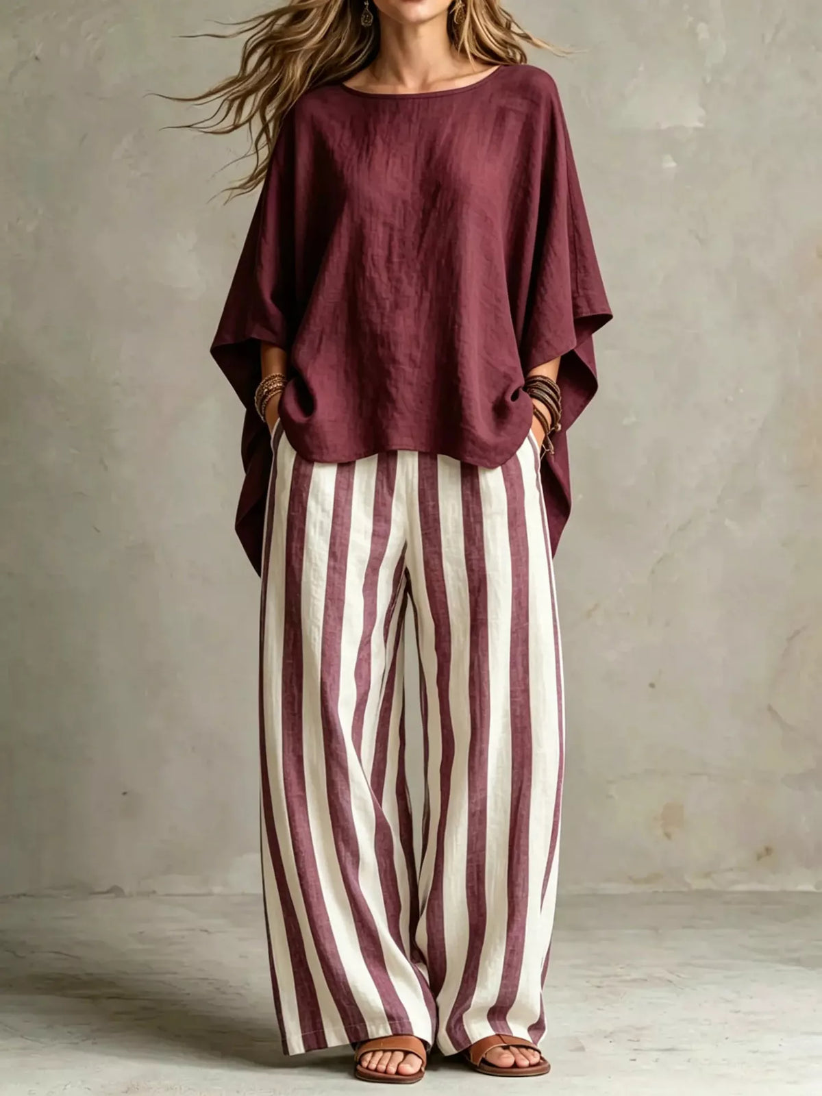 Full Size Solid Color Top and Pants Set Plus Size | STAHlin RADIANCE