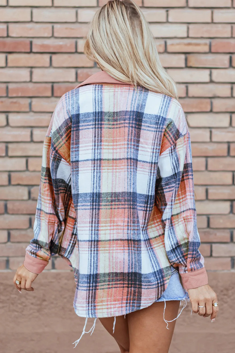 Plaid Button Up Long Sleeve Shacket | STAHlin RADIANCE