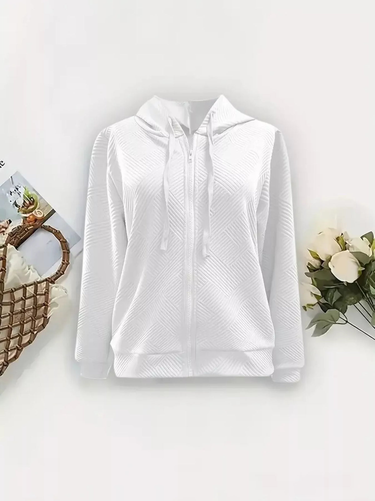 Textured Zip-Up Hooded Jacket | STAHlin RADIANCE