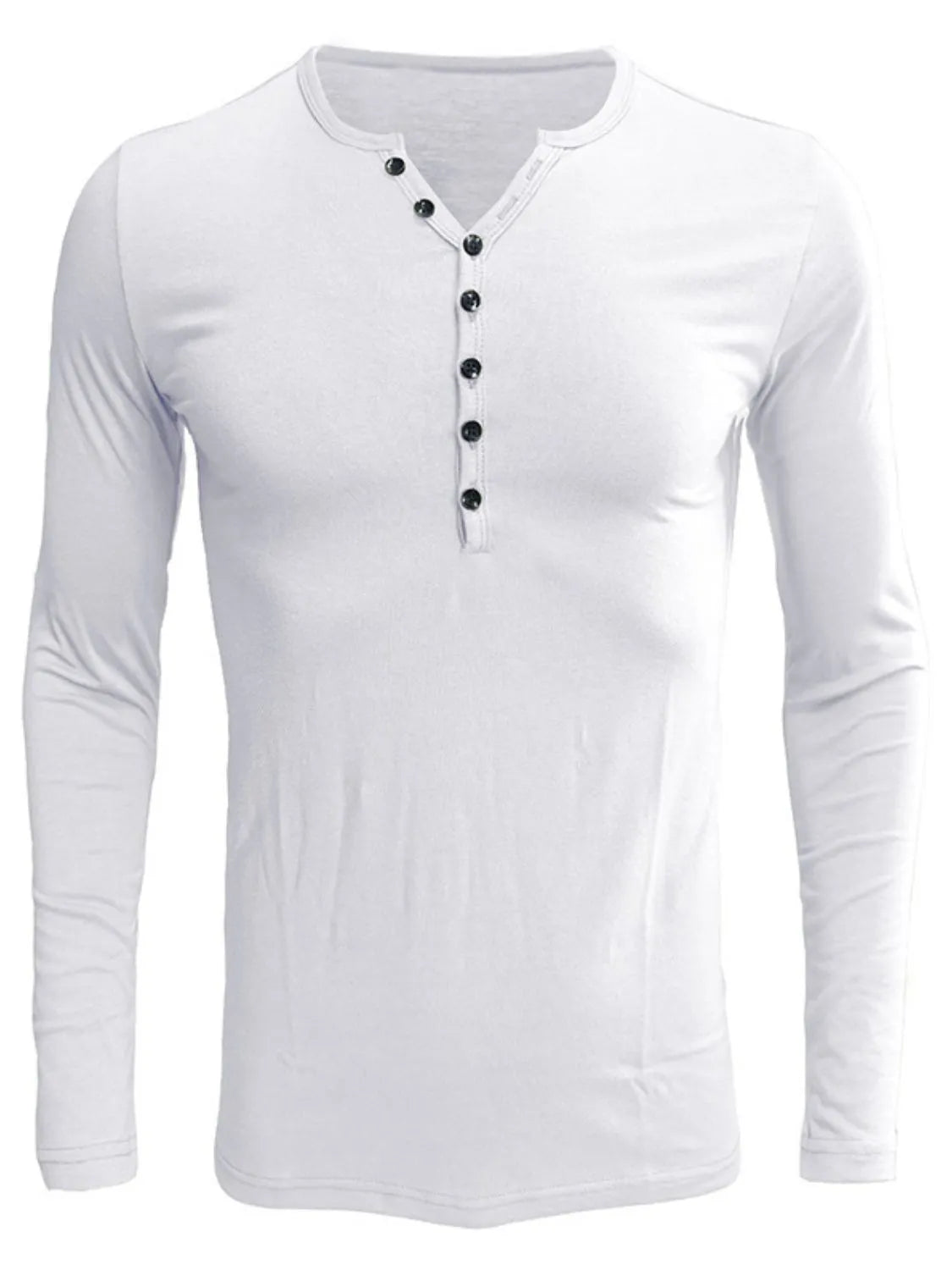 Men's Full Size Notched Long Sleeve Top Plus Size | STAHlin RADIANCE