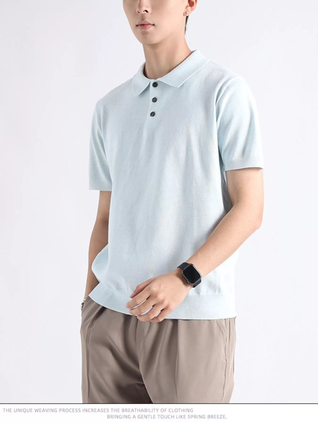 Men's Plus Size Button Detail Short-Sleeve Polo | STAHlin RADIANCE