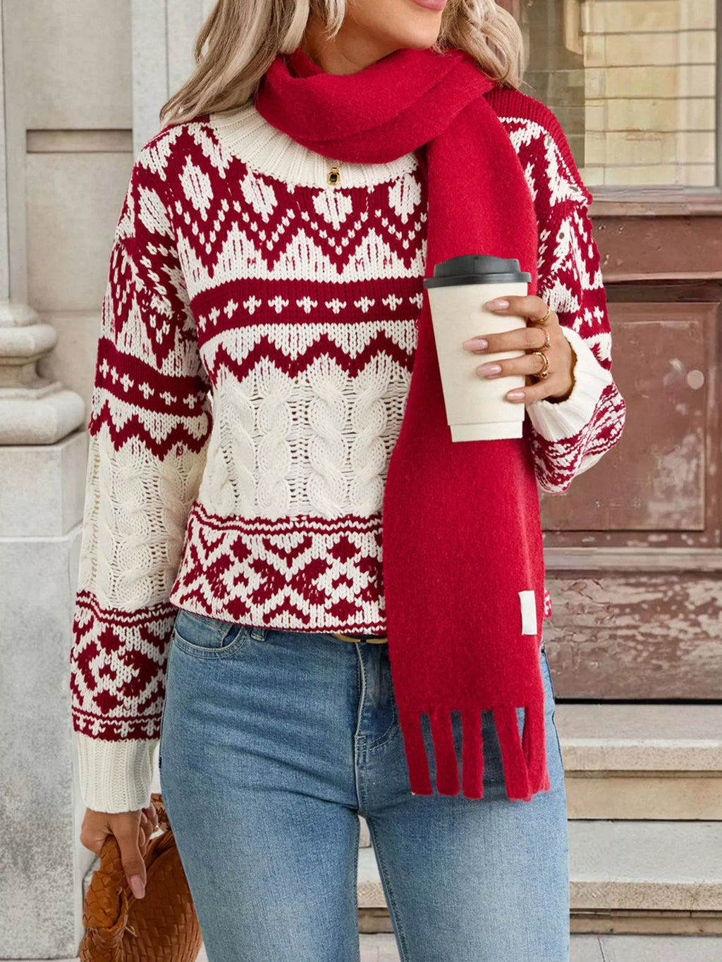 Christmas Cable Knit Long Sleeve Sweater | STAHlin RADIANCE