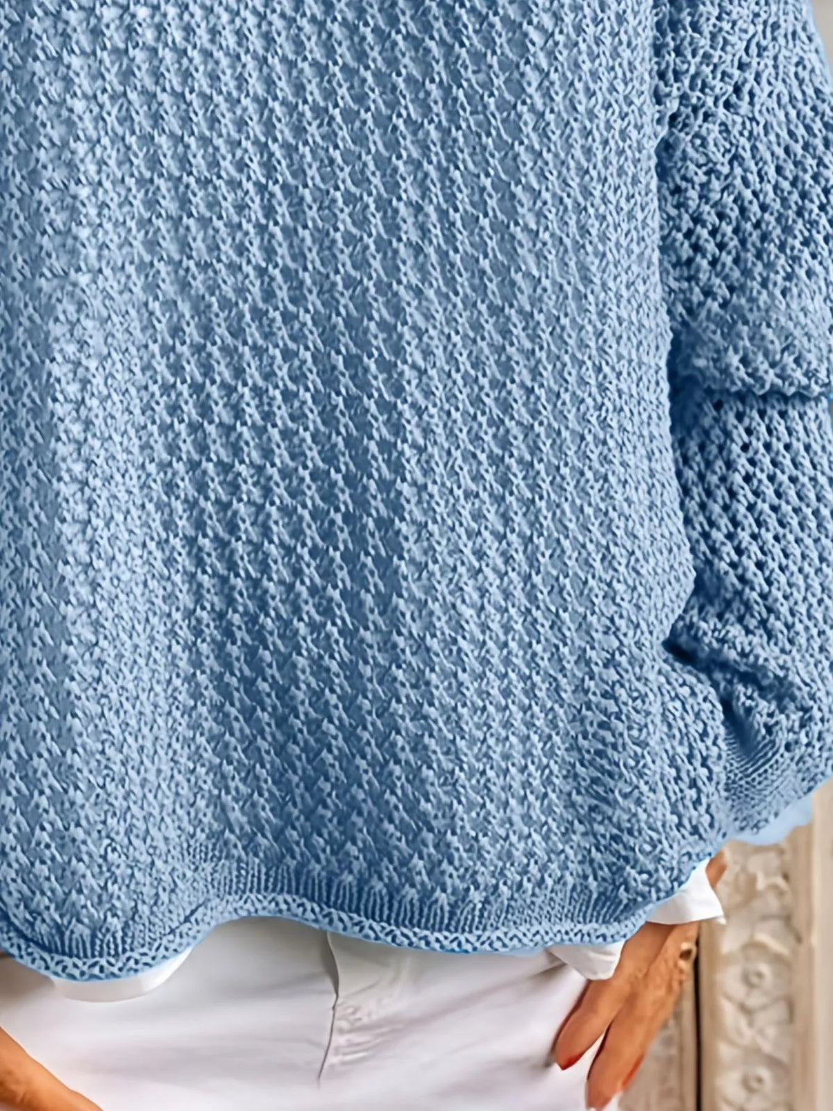 Openwork Long Sleeve Hooded Knit Cover Up | STAHlin RADIANCE