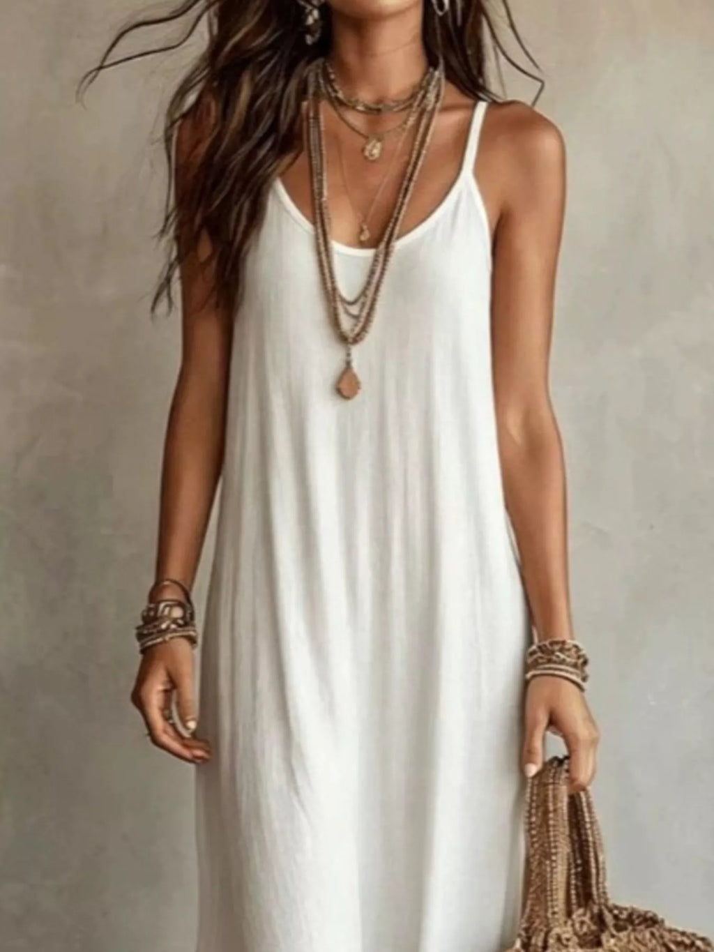 Full Size Scoop Neck Spaghetti Strap Maxi Dress Plus Size | STAHlin RADIANCE