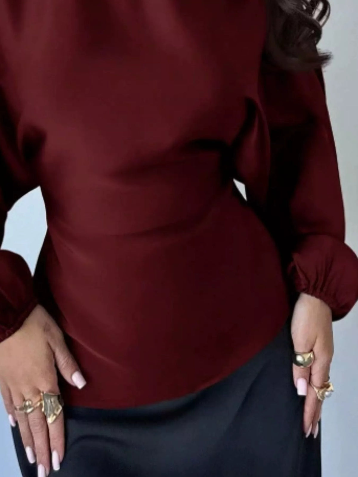 Back Tie Long Sleeve Blouse | STAHlin RADIANCE
