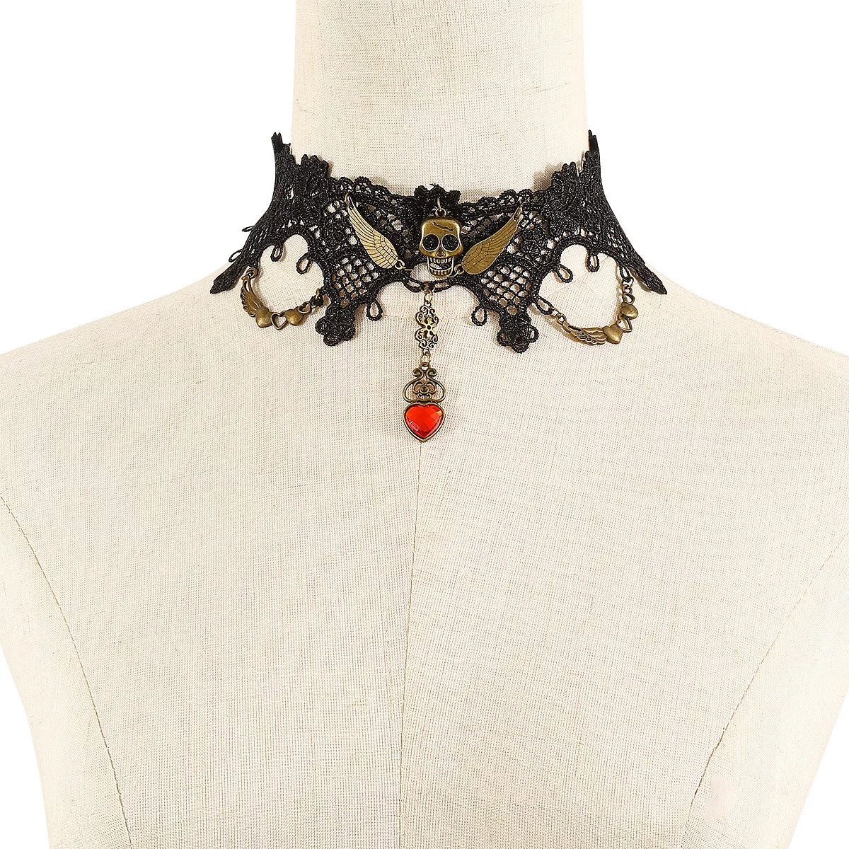Halloween Lace Skull Necklace and Earrings Jewelry Set | STAHlin RADIANCE