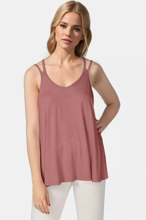 Basic Bae Bamboo Scoop Neck Double Spaghetti Straps Cami | STAHlin RADIANCE