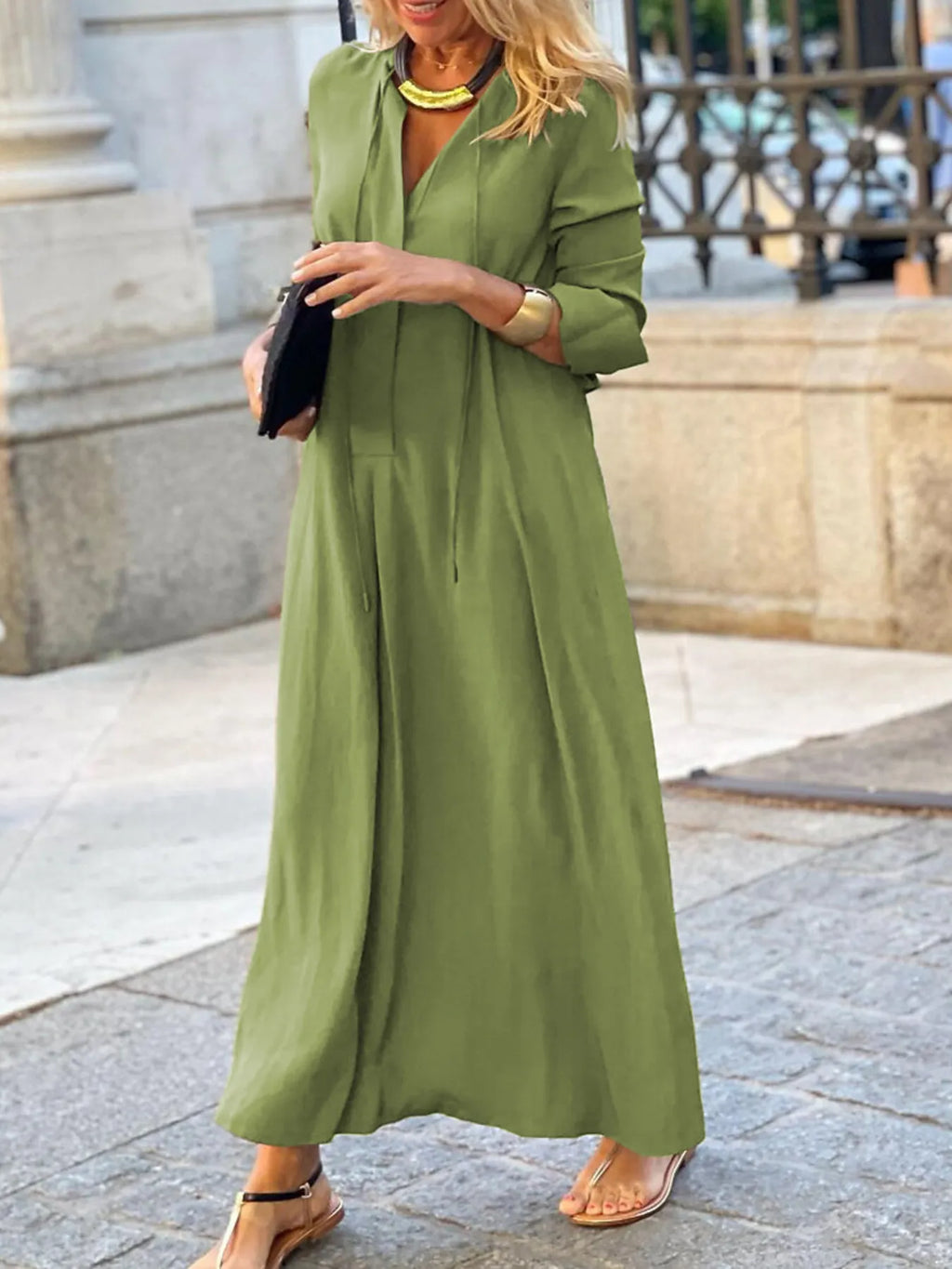Full Size Solid Color Maxi Shirt Dress Plus Size | STAHlin RADIANCE