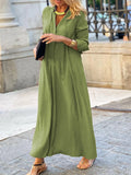 Full Size Solid Color Maxi Shirt Dress Plus Size | STAHlin RADIANCE