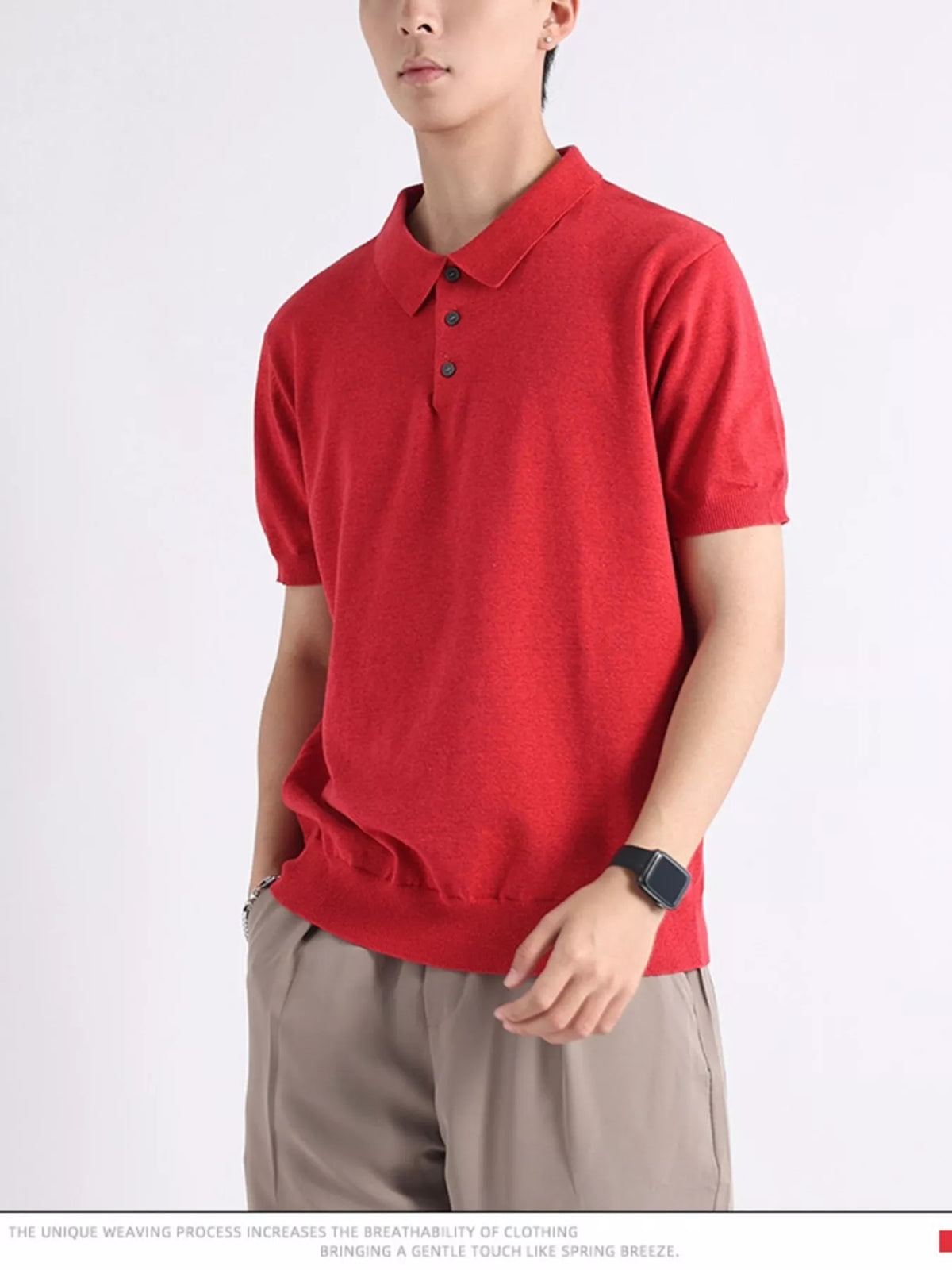 Men's Plus Size Button Detail Short-Sleeve Polo | STAHlin RADIANCE