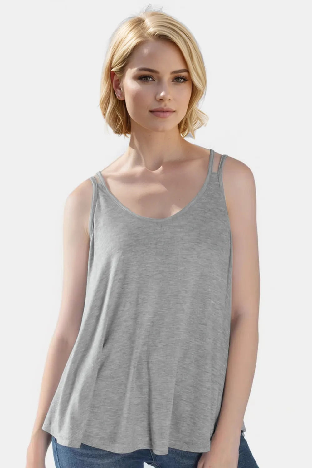 Basic Bae Bamboo Scoop Neck Double Spaghetti Straps Cami | STAHlin RADIANCE