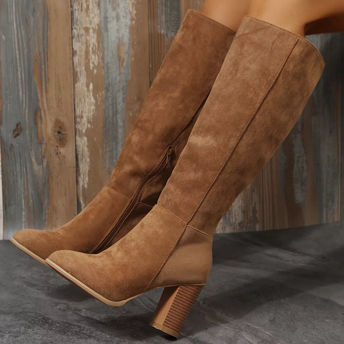 Point Toe Block Heels Boots | STAHlin RADIANCE