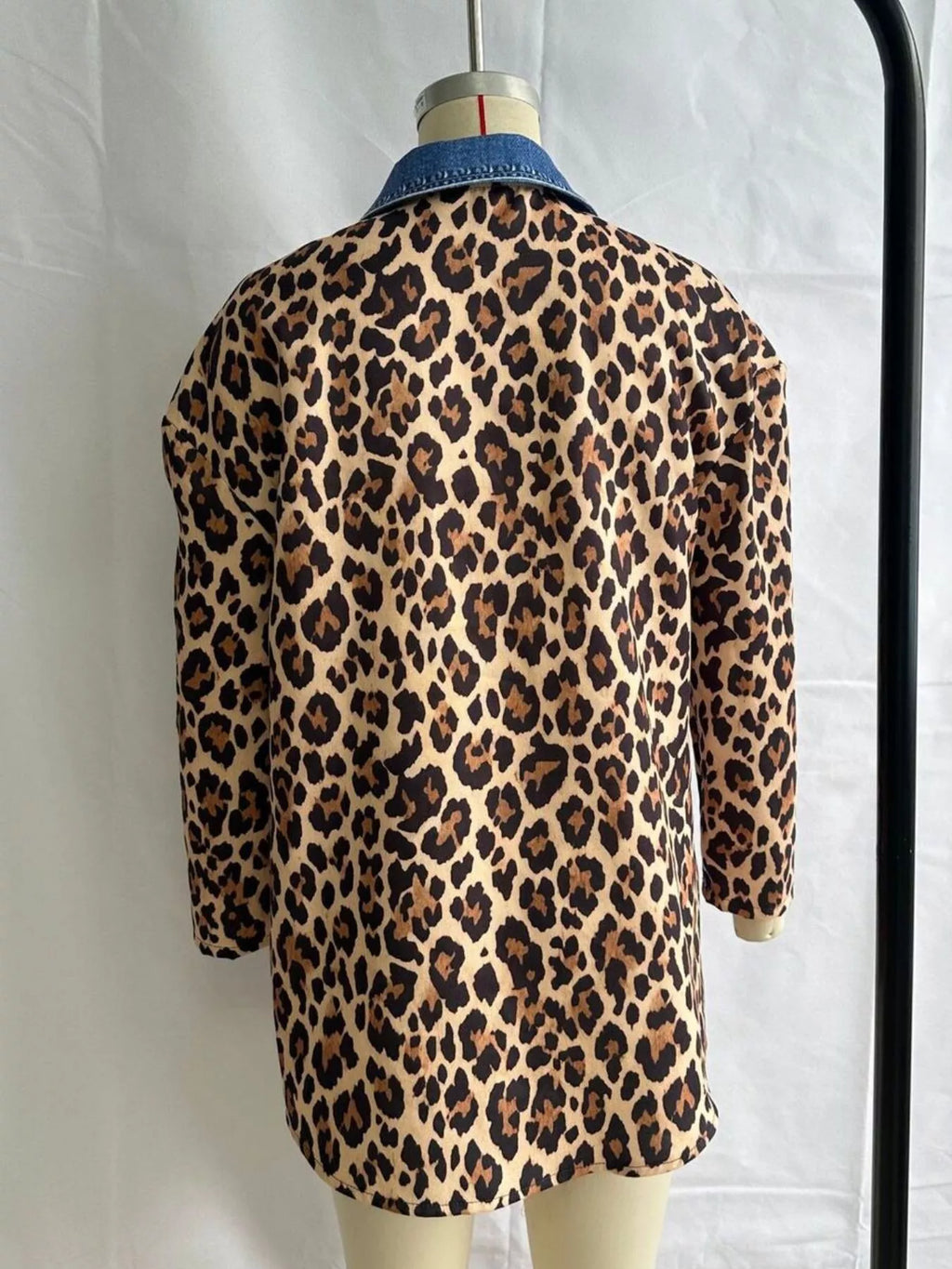 Full Size Leopard Print Colorblock Jacket Plus Size | STAHlin RADIANCE