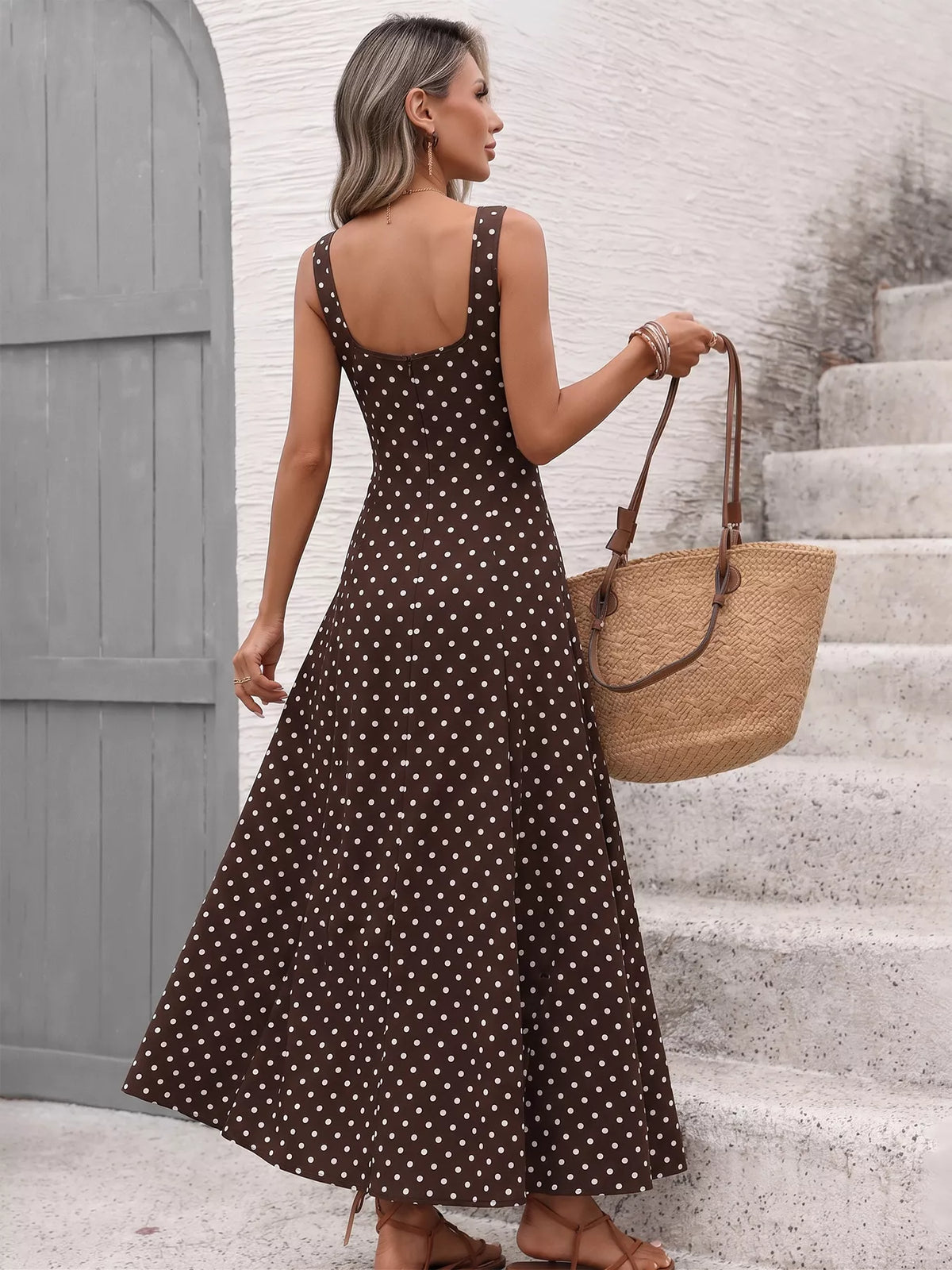 Polka Dot Sleeveless Maxi Dress | STAHlin RADIANCE