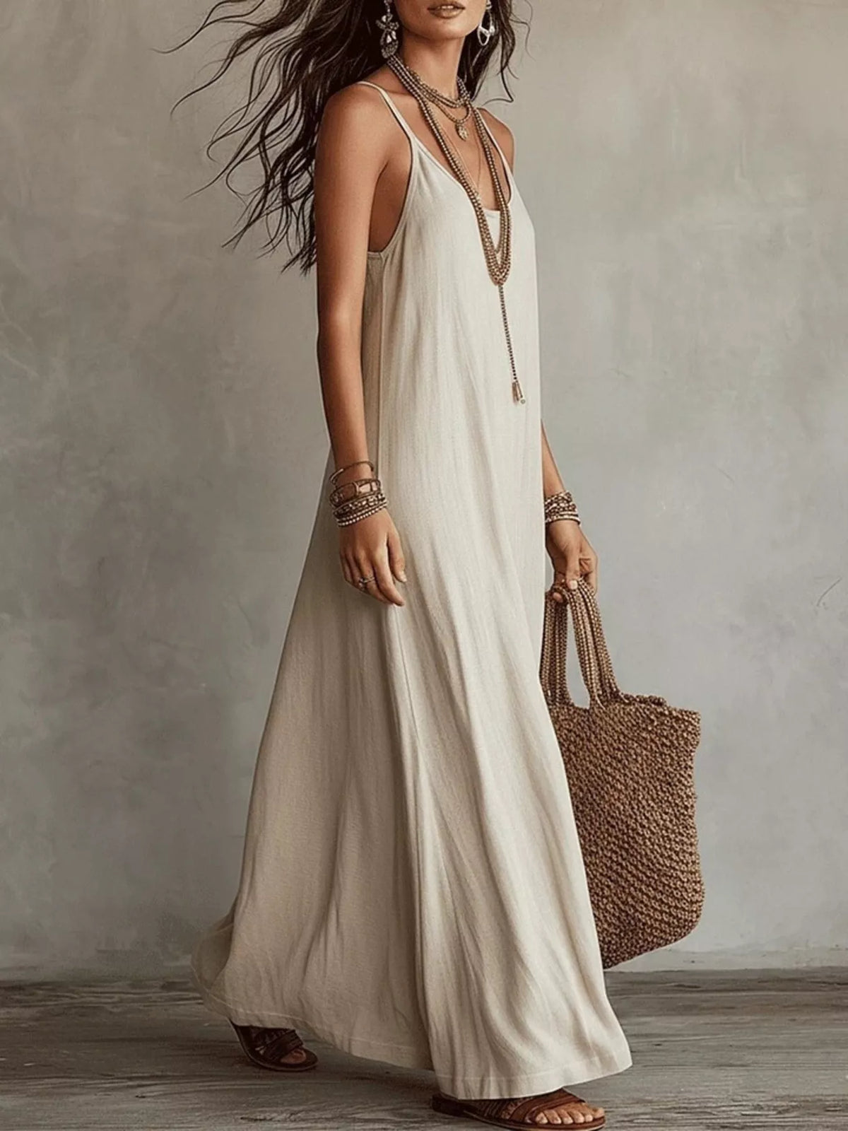 Full Size Scoop Neck Spaghetti Strap Maxi Dress Plus Size | STAHlin RADIANCE