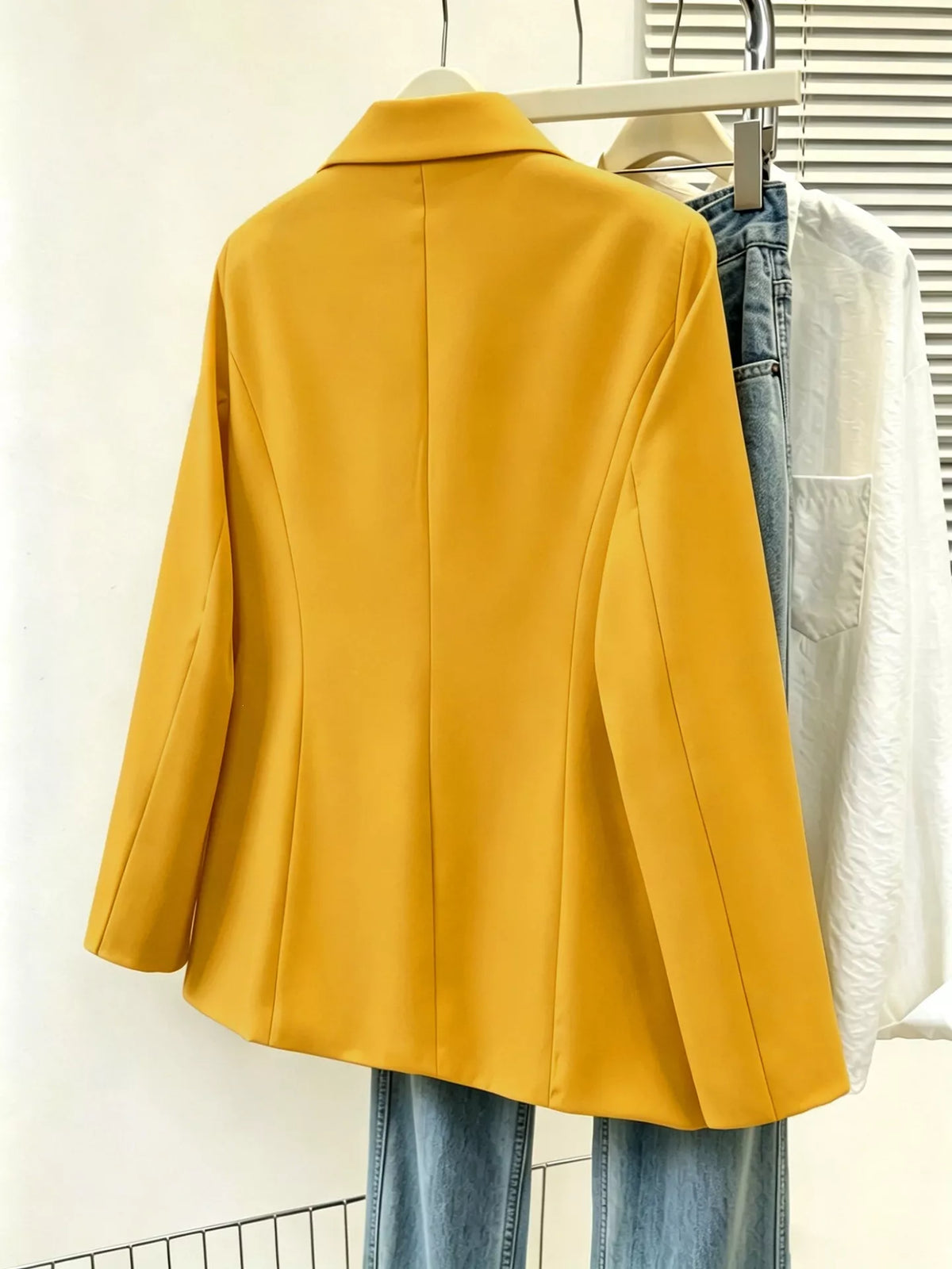 Full Size Single-Breasted Lapel Collar Blazer Plus Size | STAHlin RADIANCE