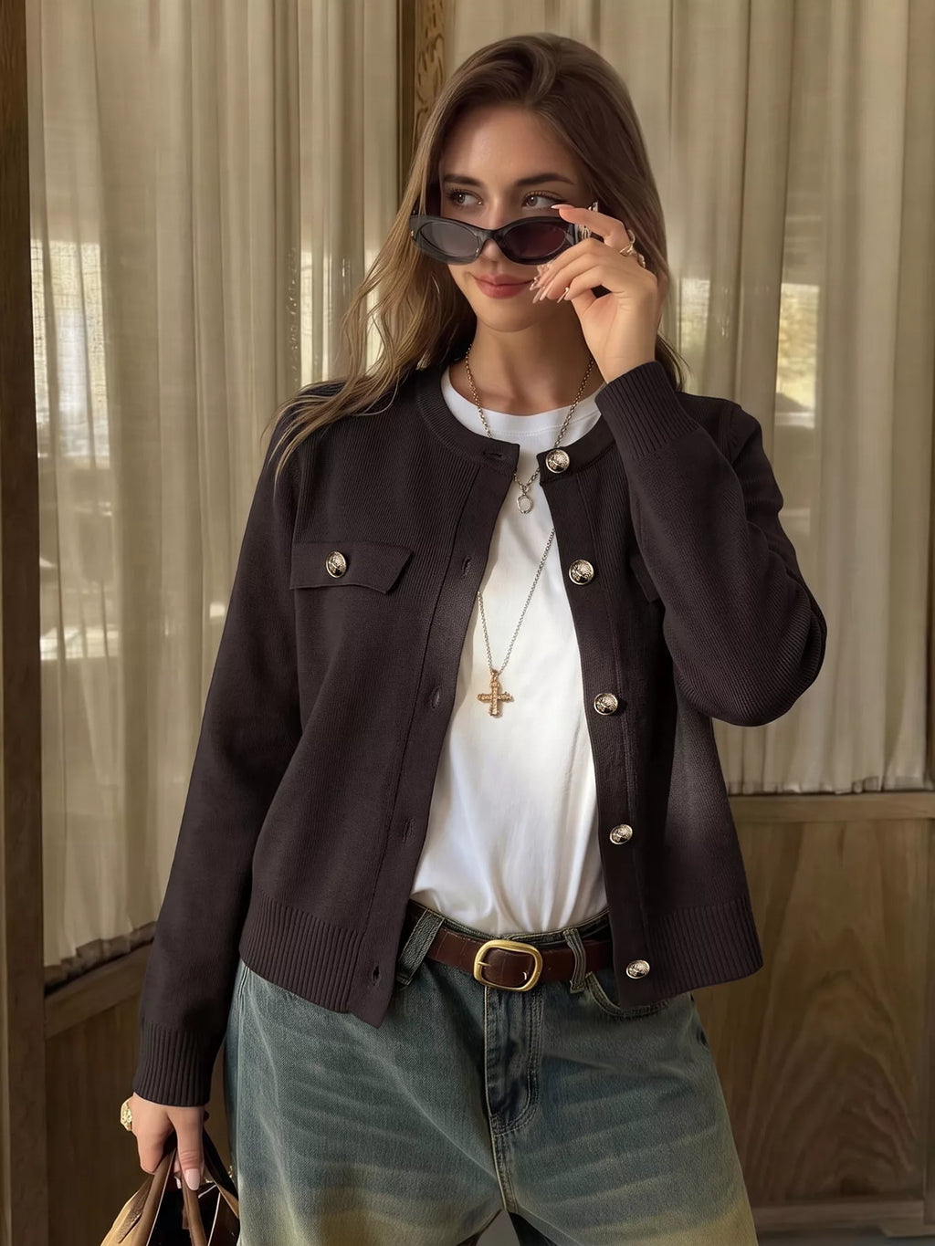 Button Down Long Sleeve Cardigan | STAHlin RADIANCE