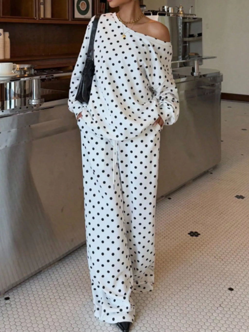 Polka Dot Long Sleeve Top and Pants Set | STAHlin RADIANCE
